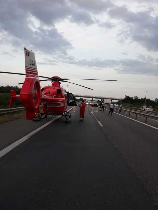 Mașină de Sibiu implicată într-un accident cu șase victime pe autostrada A1