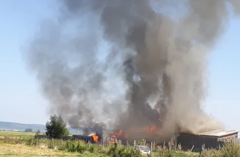 update video foto incendiu la un depozit de lemne din gura râului