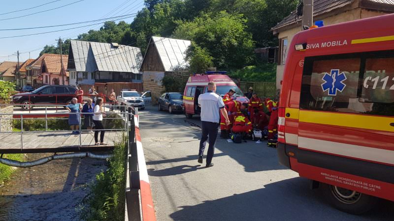 update foto motociclist rănit la rășinari - este inconștient