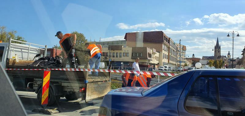 foto - trafic îngreunat la piața cibin - evitați zona!