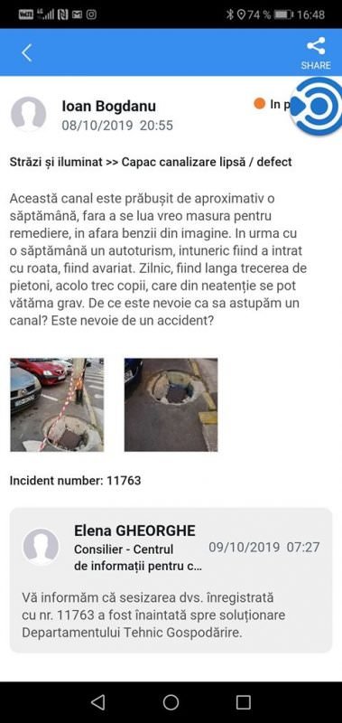 foto capcană pe strada semaforului. un canal stă fără capac de aproape o lună