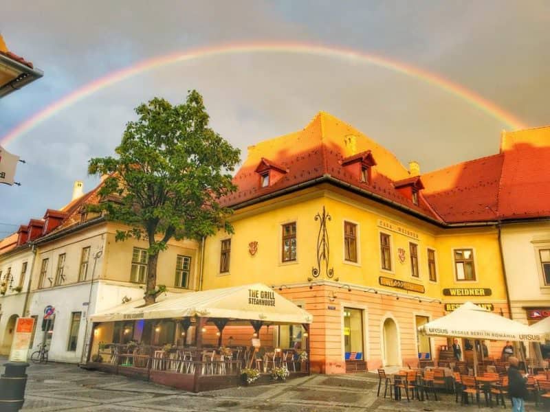 foto imagini spectaculoase la sibiu - după ploaie, a ieșit curcubeul