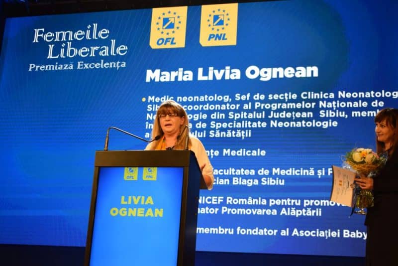 video foto - salvatorul copiilor prematuri din sibiu, dr. livia ognean, premiat de pnl