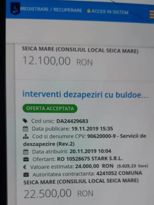 update: primăria șeica mare a contractat deszăpezire de 10.000 de euro dar nu plătește decât dacă ninge