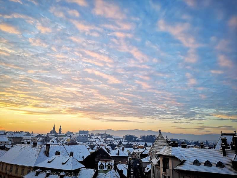 foto - dimineață frumoasă la sibiu după trei zile geroase