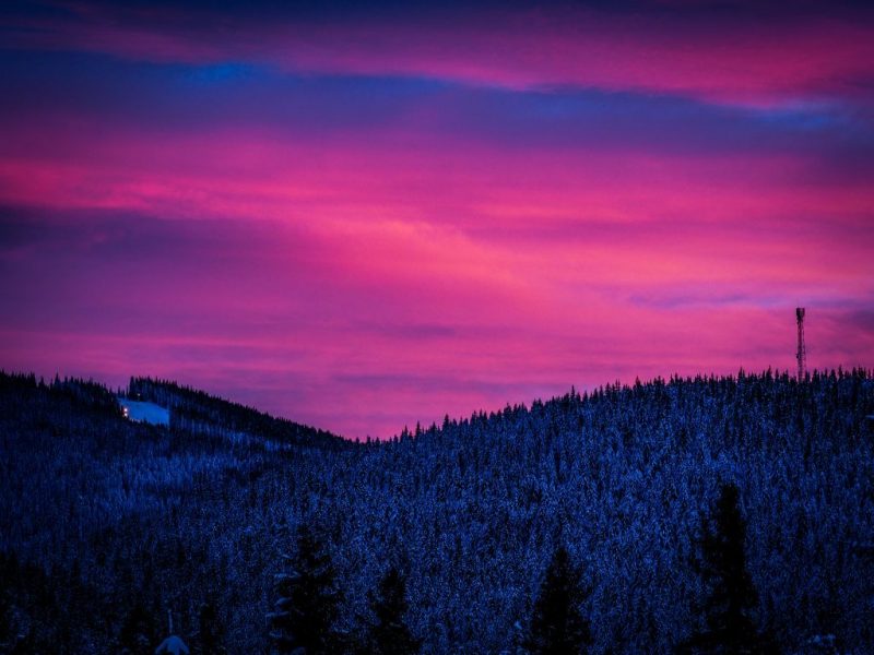 FOTO Apus de soare spectaculos pe pârtie la Păltiniș - Imaginile sunt superbe