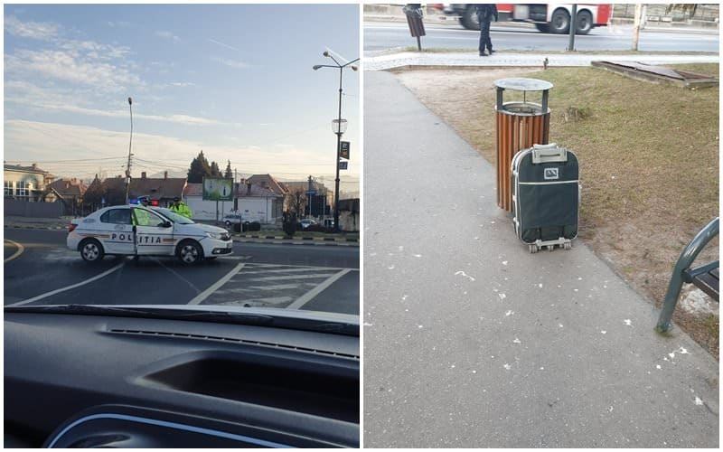 VIDEO FOTO: Colet suspect în Vâlcea - Polițiștii au oprit circulația pe mai multe străzi