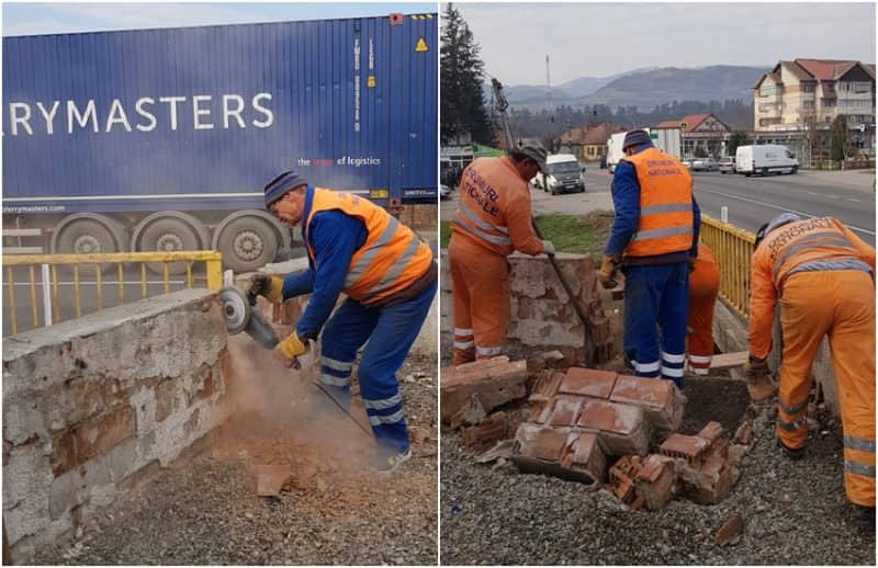 foto: lucrări la tălmaciu - se reface trecerea pietonală care traversează râul sadu