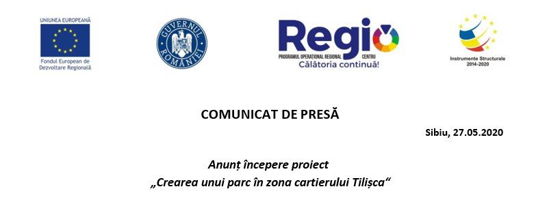 anunț începere proiect „crearea unui parc în zona cartierului tilișca“