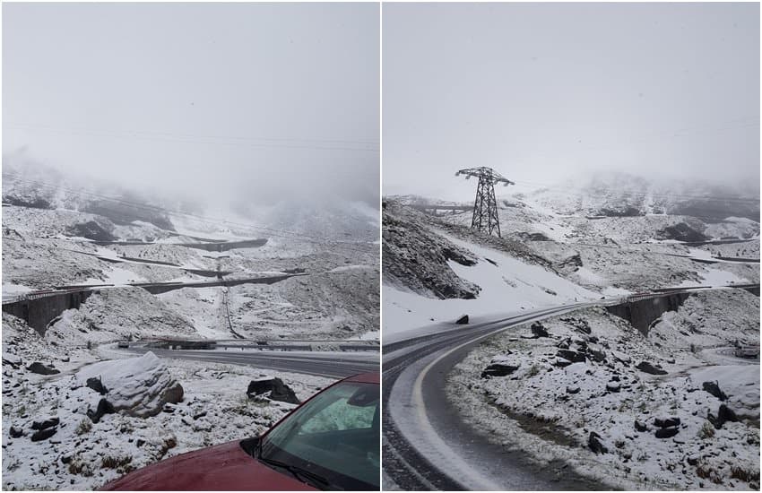 VIDEO FOTO: Iarna nu vrea să plece - Pe Transfăgărășan a început să ningă