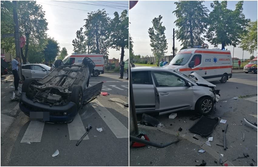 video foto: accident la sibiu - patru persoane rănite