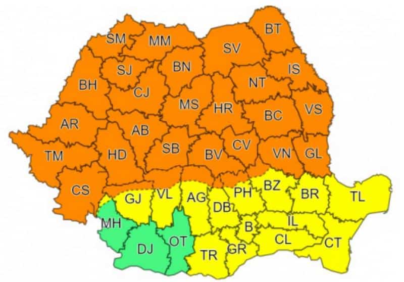 codul portocaliu de ploi și instabilitate atmosferică se prelungește. sibiul este și el vizat