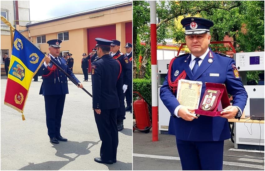 foto: ceremonie la isu sibiu - colonelul cosmin balcu înlocuit la șefie de lucian trefaş