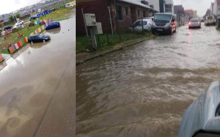 video foto val de nemulțumiri în cartierul arhitecților, transformat duminică în "laguna arhitecților"