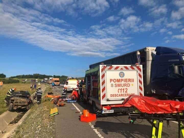 FOTO Accident cu trei morți în județul Cluj - Un camion din Sibiu este implicat