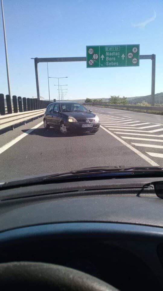 șofer teribilist surprins circulând pe contrasens pe autostradă la sibiu