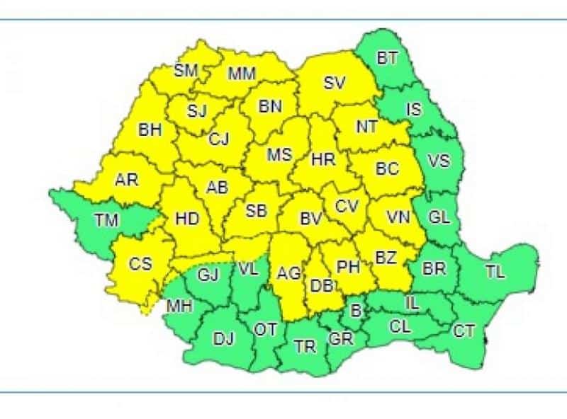 Vremea rămâne capricioasă - Cod galben de ploi și vijelii la Sibiu