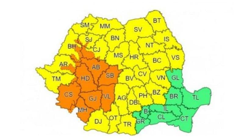 cod portocaliu în județul sibiu - meteorologii anunță ploi și vijelii