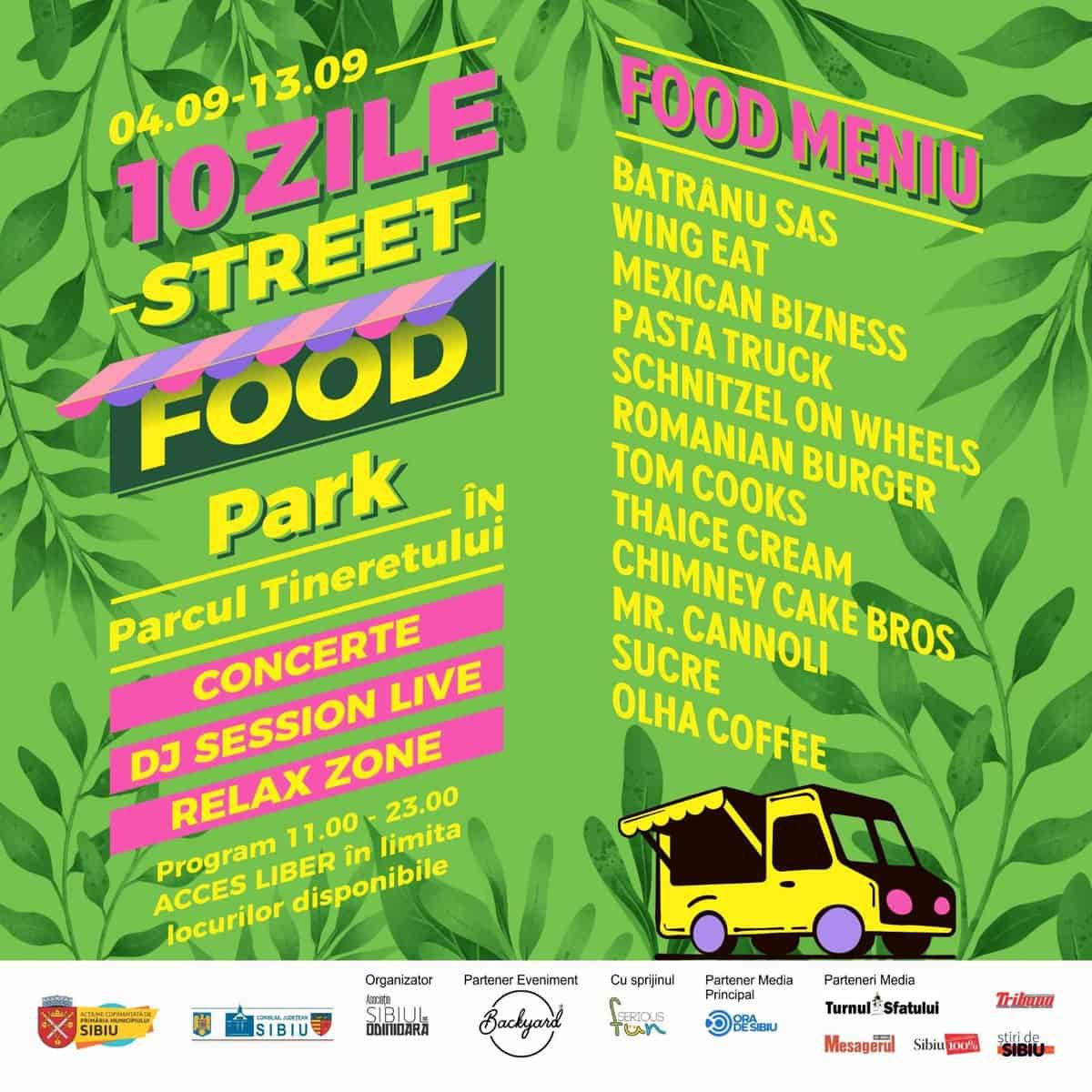 Street Food Park timp de zece zile la Sibiu – Festin culinar, concerte și multe surprize în Parcul Tineretului