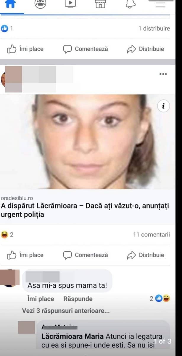 minora din sibiu dispărută de acasă - lăcrămioara a fugit și s-a mutat la o prietenă