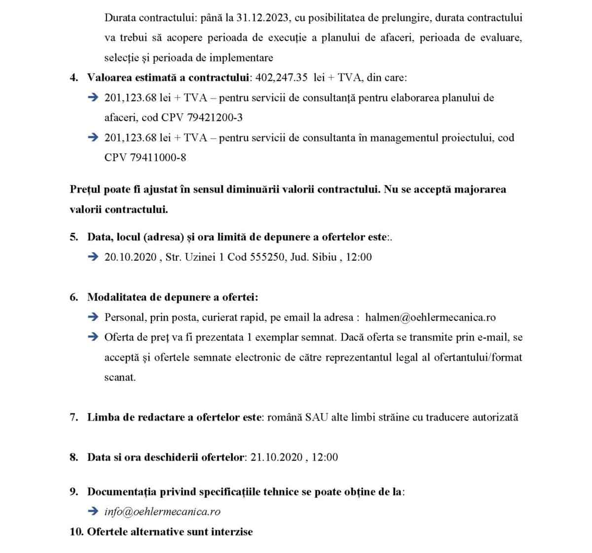 ANUNȚ DE INTENȚIE - Programul Operațional Regional 2014-2020