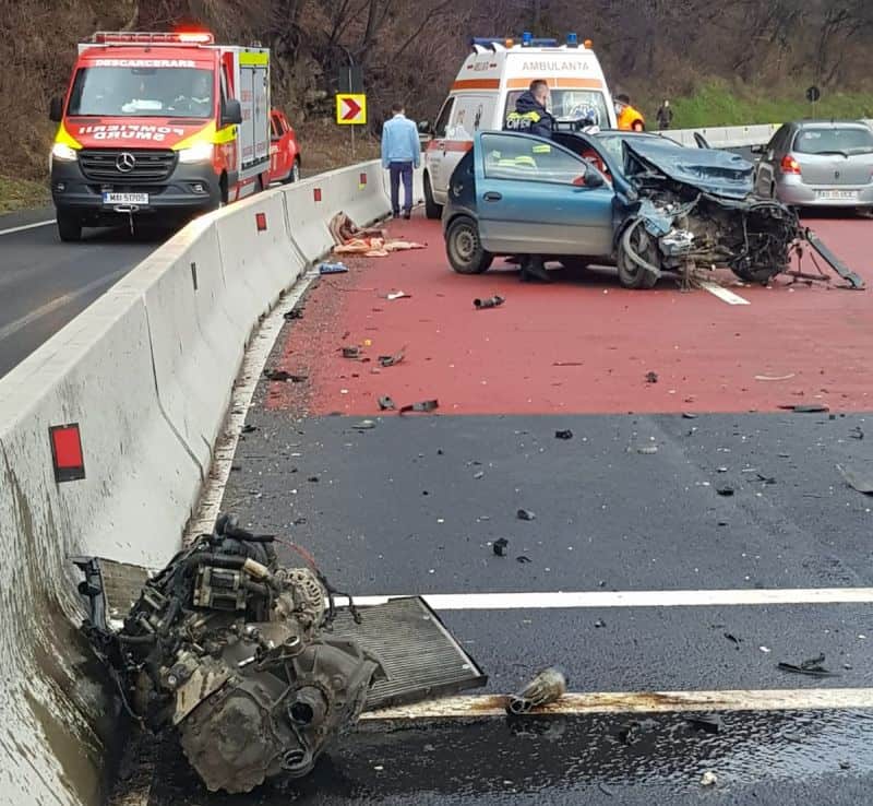 foto accident pe valea oltului, la lazaret. doi tineri răniți