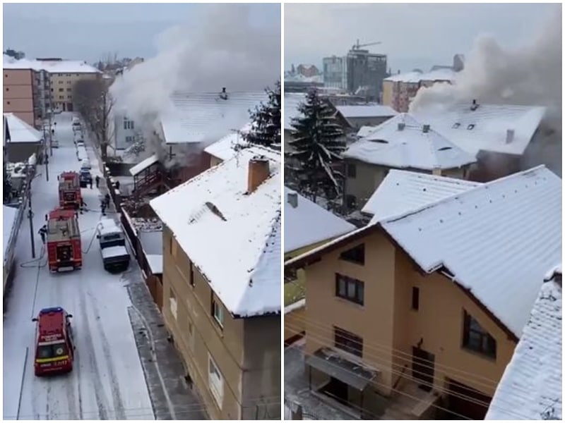 UPDATE VIDEO Incendiu în apropierea Promenada Mall din Sibiu