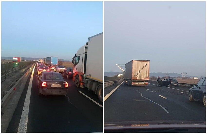 trafic blocat pe autostrada sebeș - sibiu din cauza unui accident