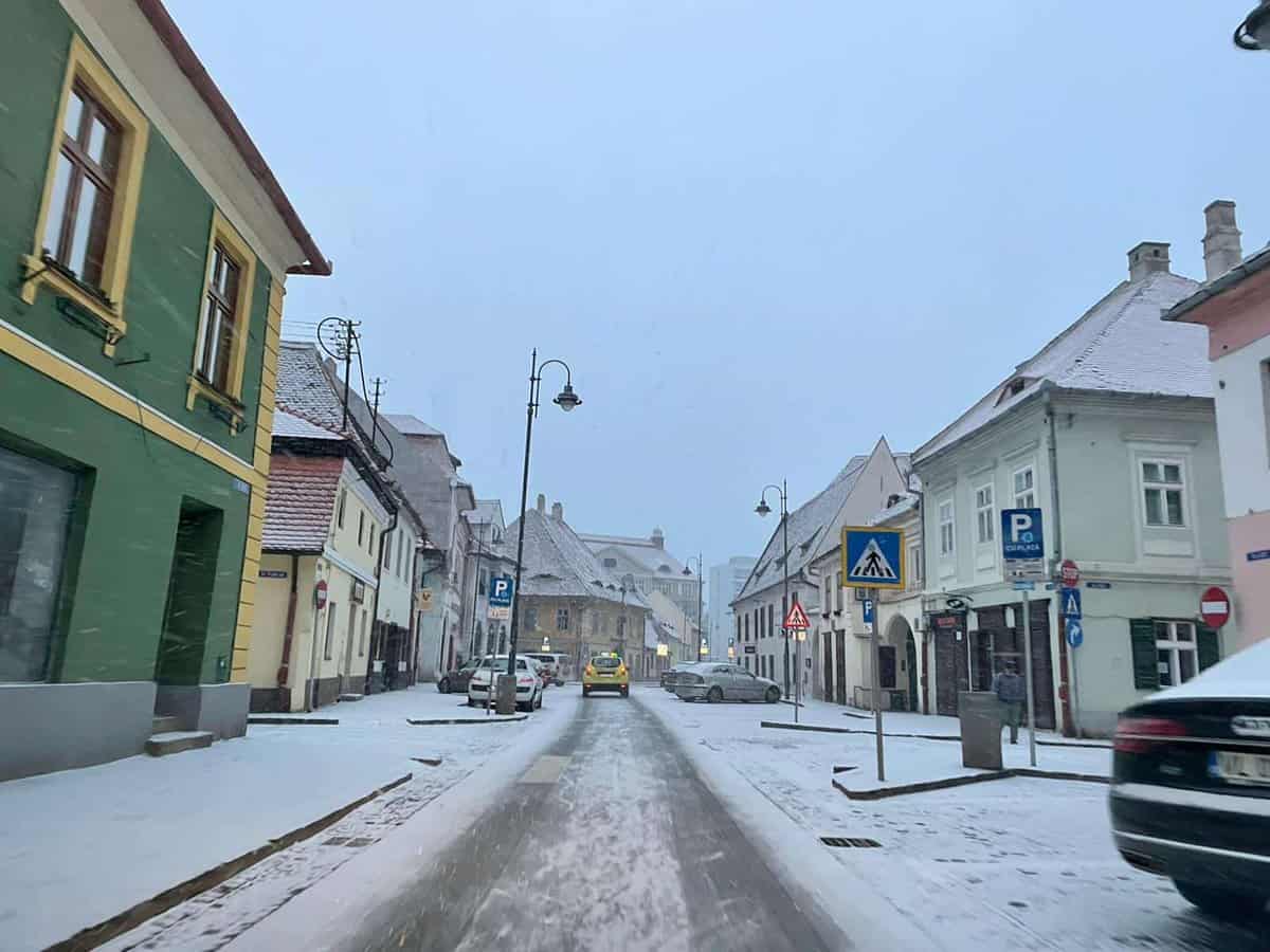 video foto: ninge viscolit la sibiu - iadul alb pentru șoferi