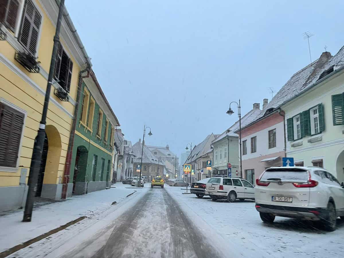 video foto: ninge viscolit la sibiu - iadul alb pentru șoferi