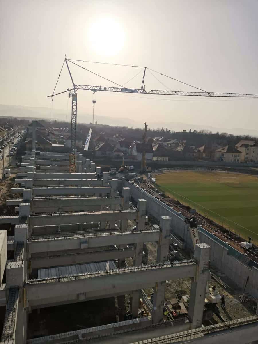 video foto - lucrările de la stadionul municipal - tribuna oficială prinde contur - arena va fi gata în 2022