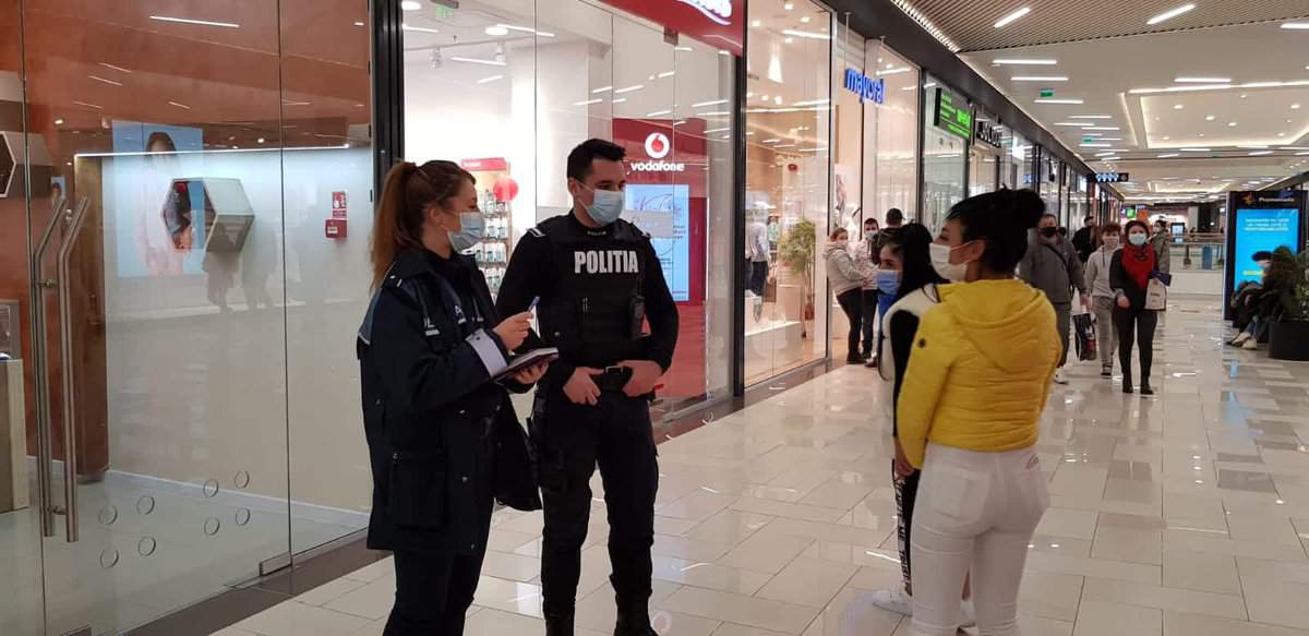 video razii la mall în sibiu - amenzi pentru cei fără mască