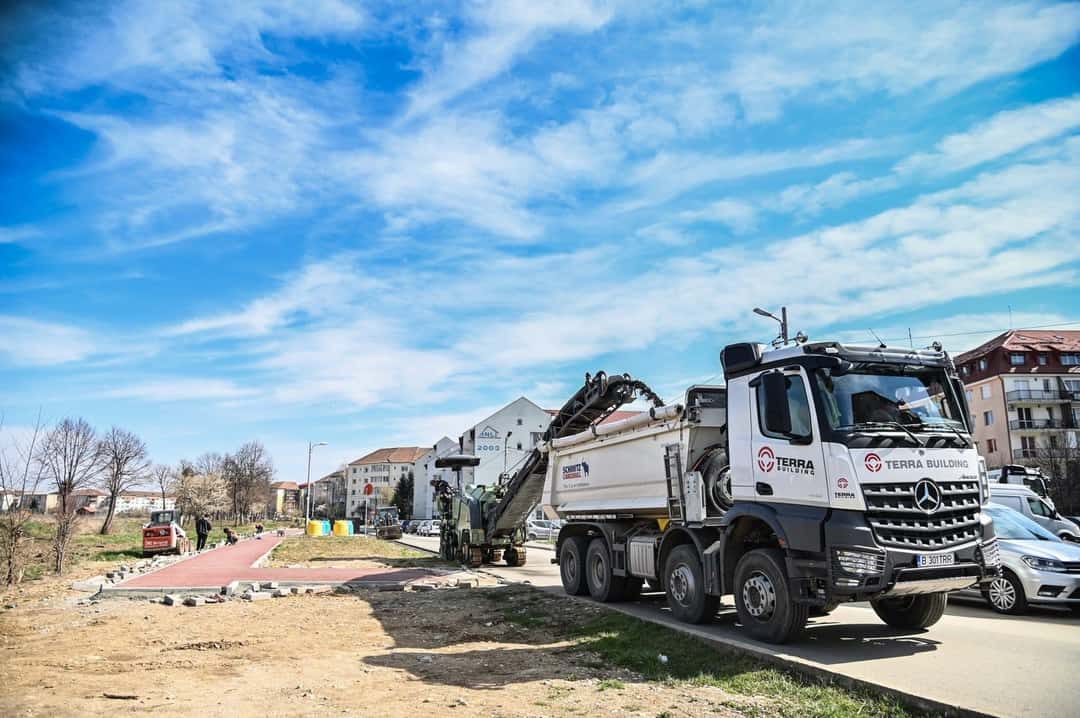 stadiul șantierelor din sibiu - pista de biciclete între ștrand și sub arini, gata pe jumătate