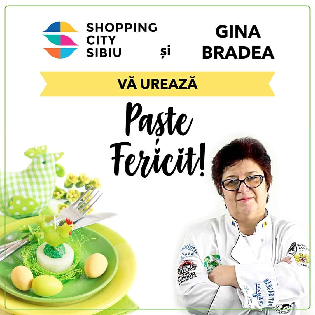 Gătește de Paști cu Gina Bradea și Shopping City Sibiu Super tombola de Paști: electrocasnice de 2500 de euro pentru bucătăria ta