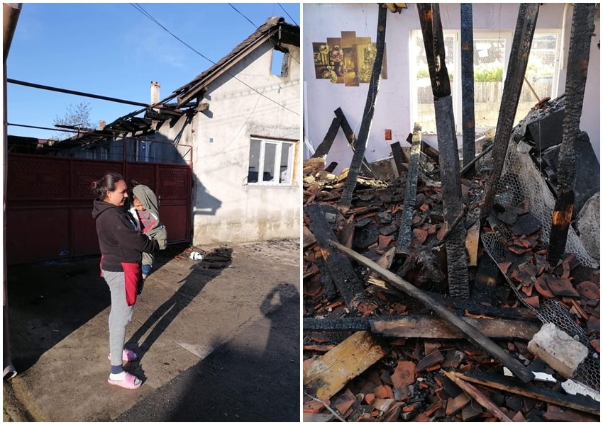 Familia din Cristian care a rămas fără casă în urma unui incendiu - „Am pierdut tot, avem nevoie de ajutor”