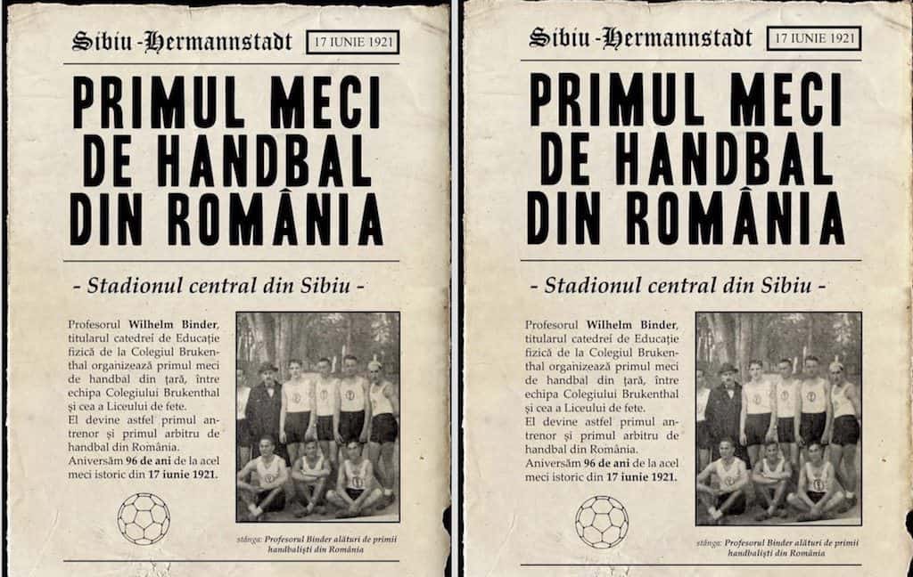 Au trecut 100 de ani de la primul meci de handbal din România - A avut loc la Sibiu