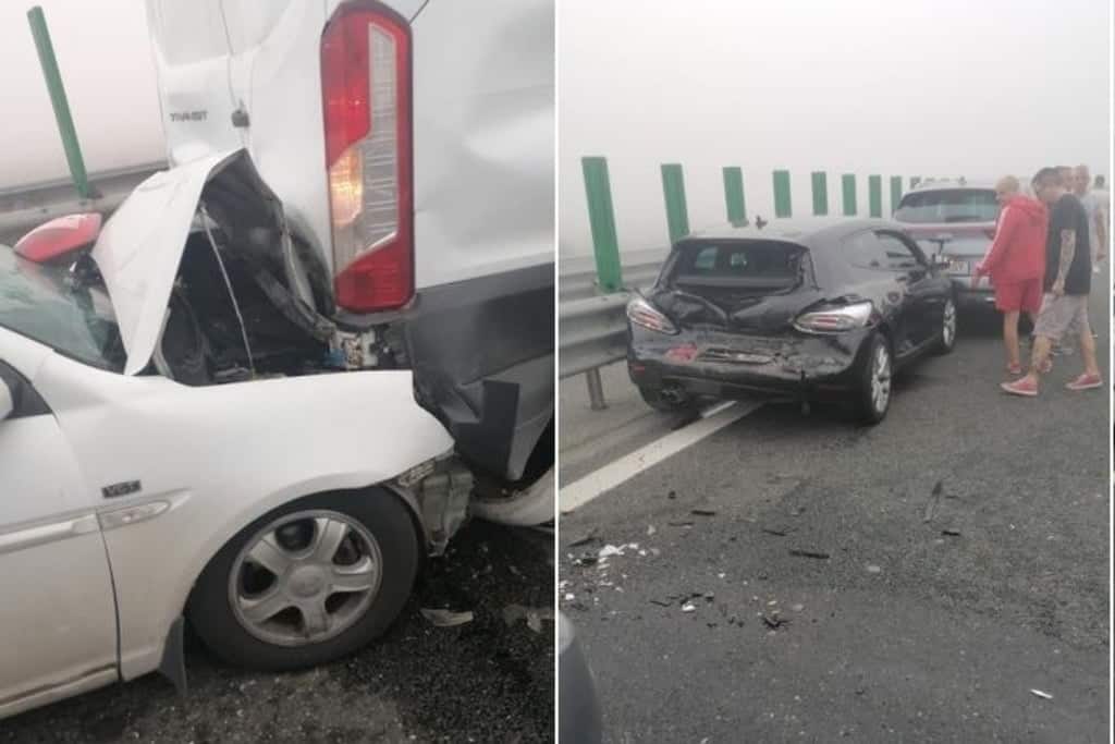 video foto - carambol imens pe autostrada soarelui - peste cincizeci de mașini avariate și 156 de persoane implicate