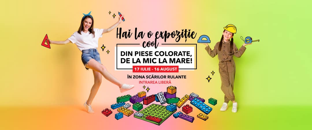 mergem, cu mic cu mare, la cea mai cool expoziție din piese colorate, la shopping city sibiu