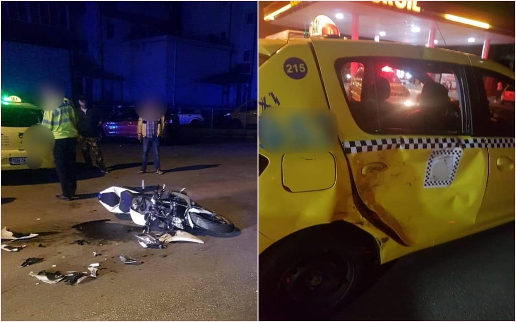 imagini de la accidentul din cisnădie - motociclist: „am încercat să evit impactul, dar am intrat cu capul în geamul mașinii”