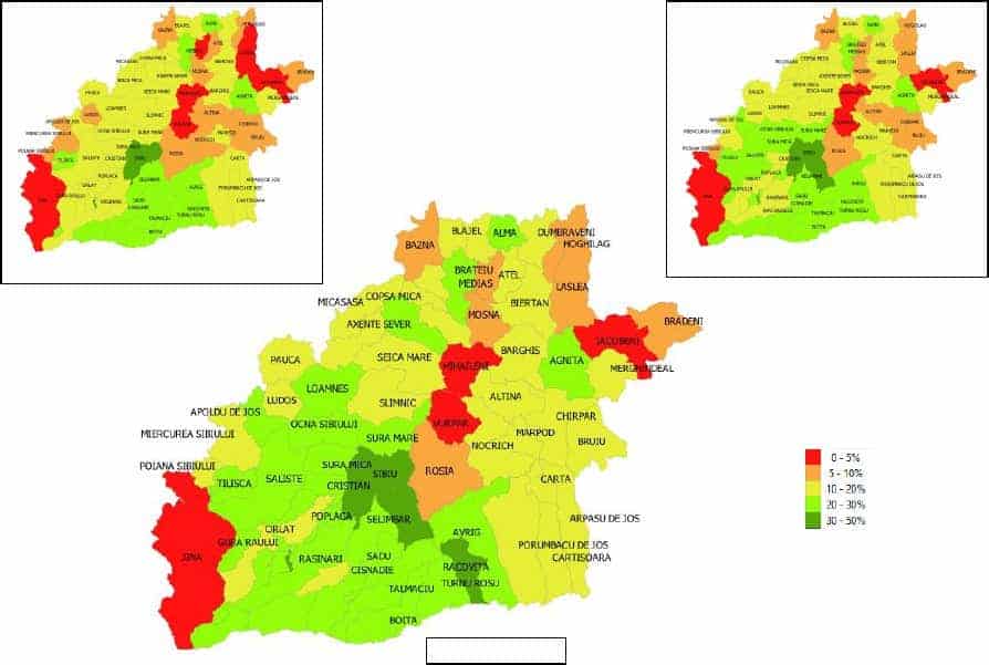 harta vaccinării - câte persoane s-au imunizat în județul sibiu