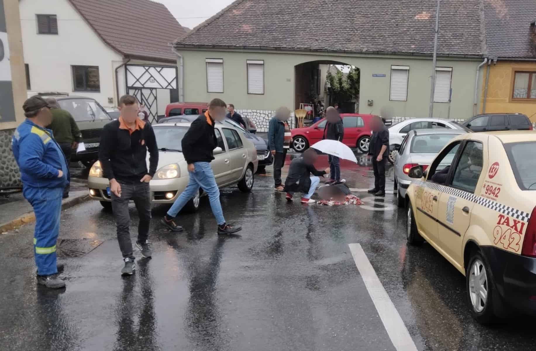 FOTO: Accident pe Calea Turnișorului - Biciclist lovit de o mașină