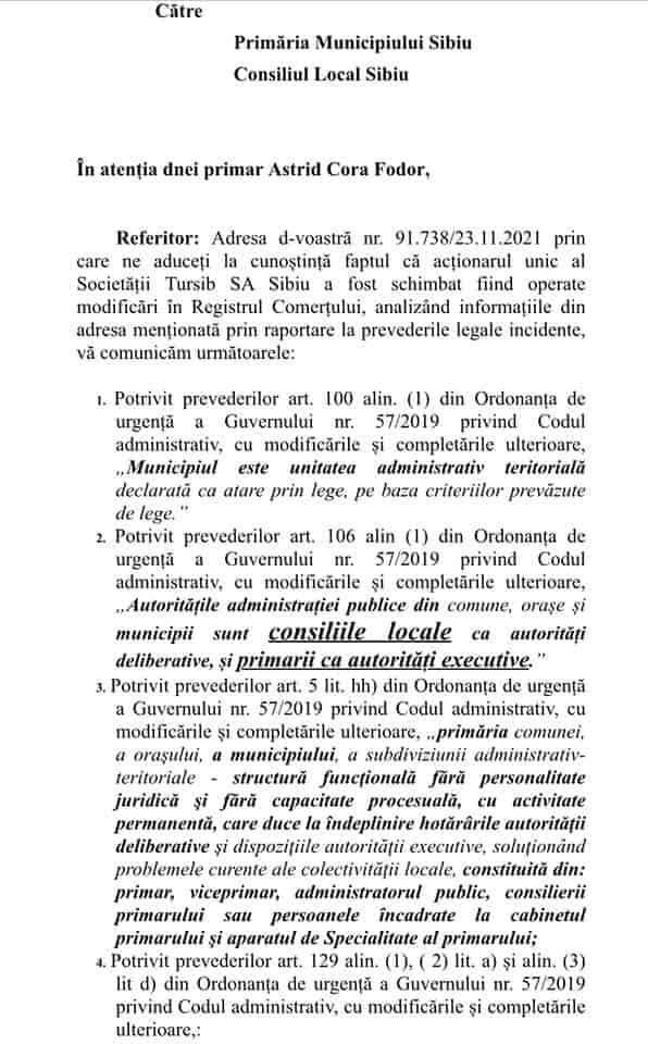 scandalul dintre bibu și fodor continuă - “preluarea tursib a fost ilegală. am cerut lămuriri la primărie”