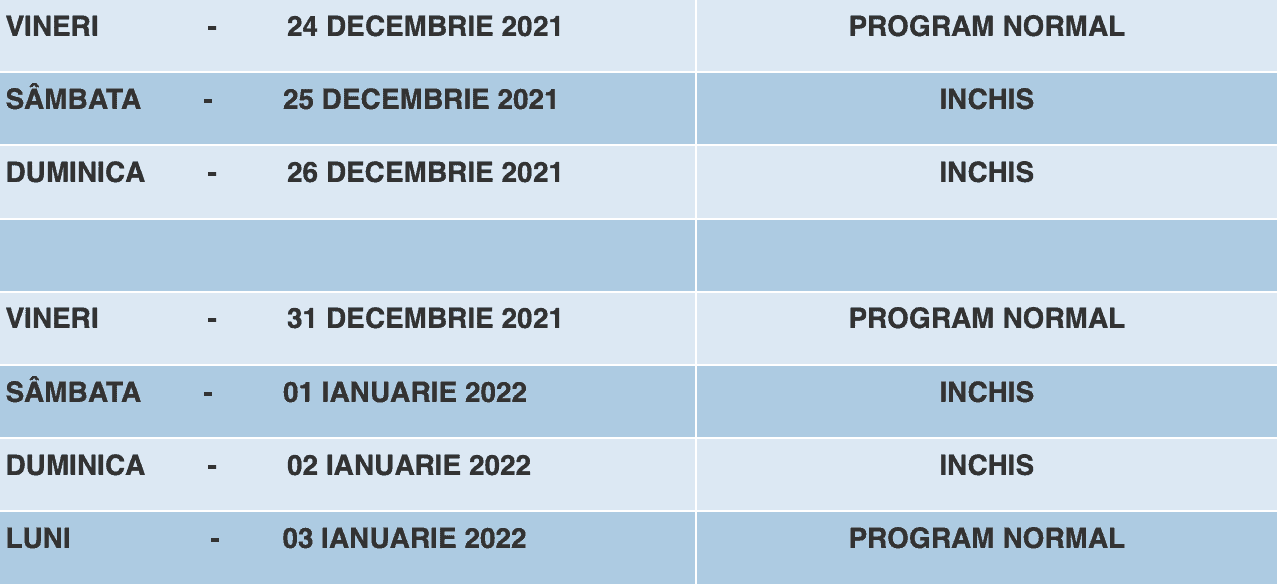 programul cimitirului municipal de sărbători - de crăciun și revelion este închis
