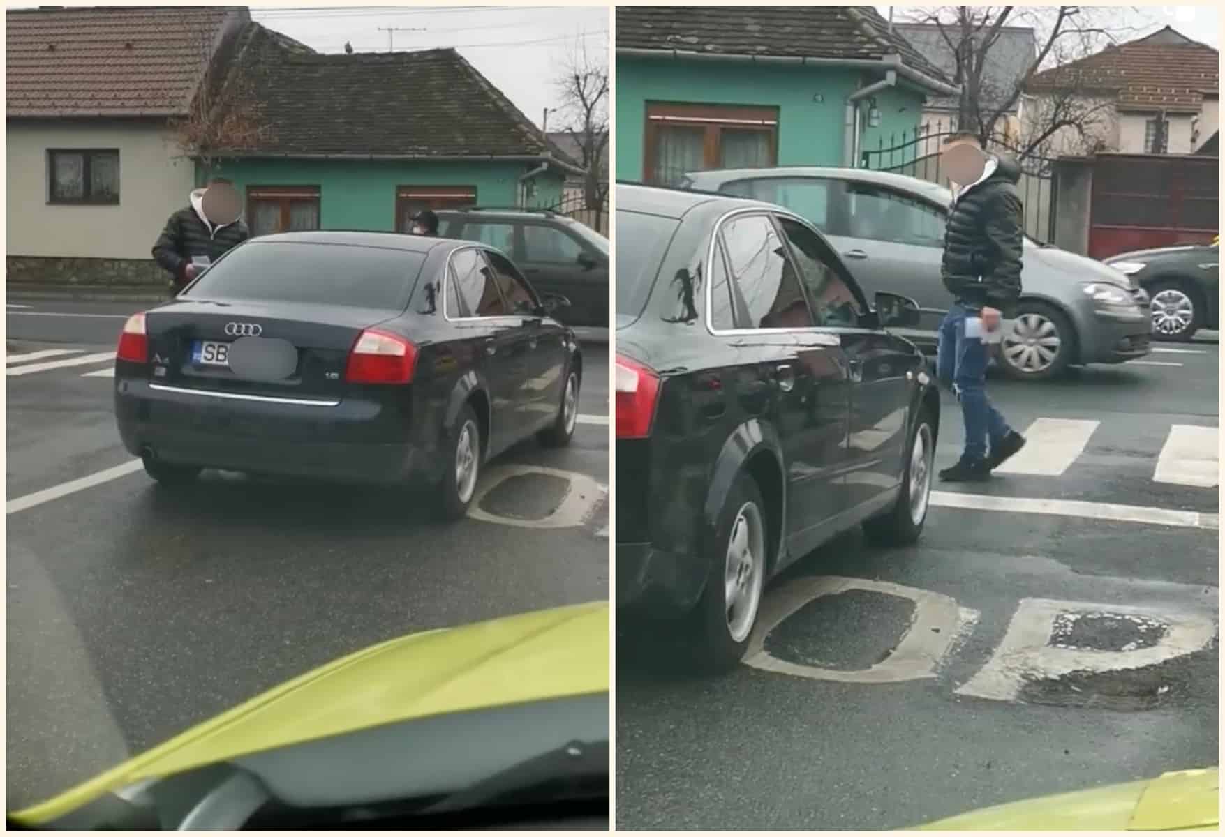 video: aroganță în trafic la sibiu - și-a parcat mașina în mijlocul drumul ca să meargă la magazin