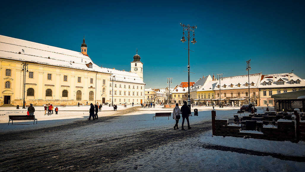 VIDEO: Mica Unire, sărbătorită la Sibiu - Sibienii și turiștii au admirat centrul înzăpezit - „Este minunat orașul”