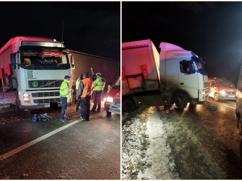 accident în toiul nopții la brateiu - pieton lovit de un tir