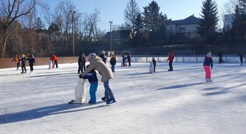 s-a deschis cel mai mare patinoar din sibiu, în parcul sub arini. toate patinele de închiriat sunt noi