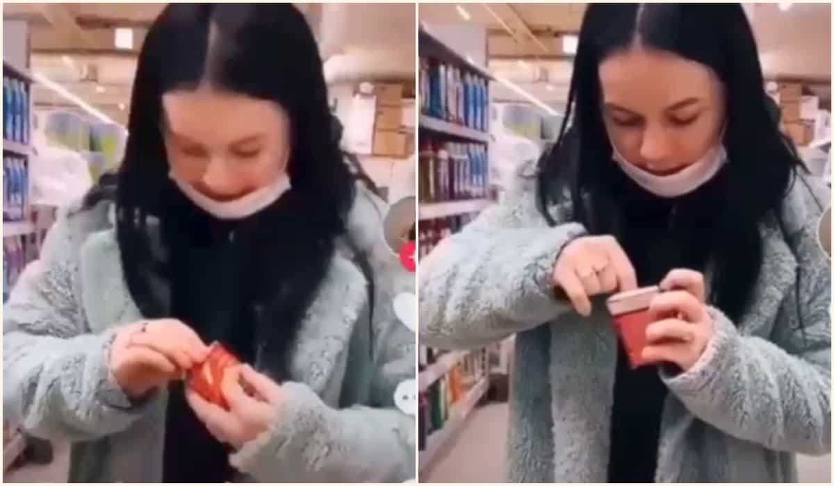 VIDEO: O tânără se filmează când înțeapă prezervativele într-un supermarket din Sibiu - Poliția o caută