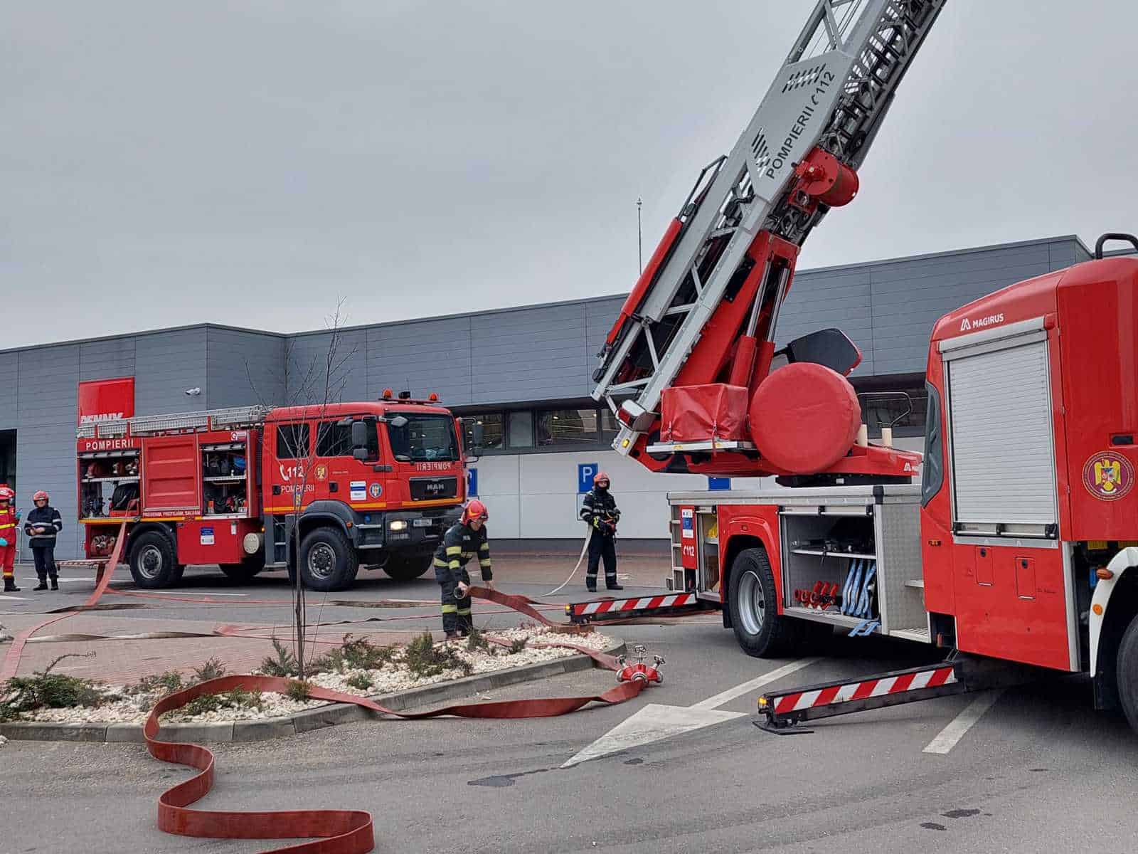 video: simulare de incendiu la o firmă din sibiu