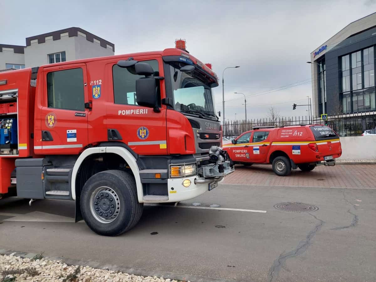 Simulare de incendiu la un depozit de deșeuri din Sibiu